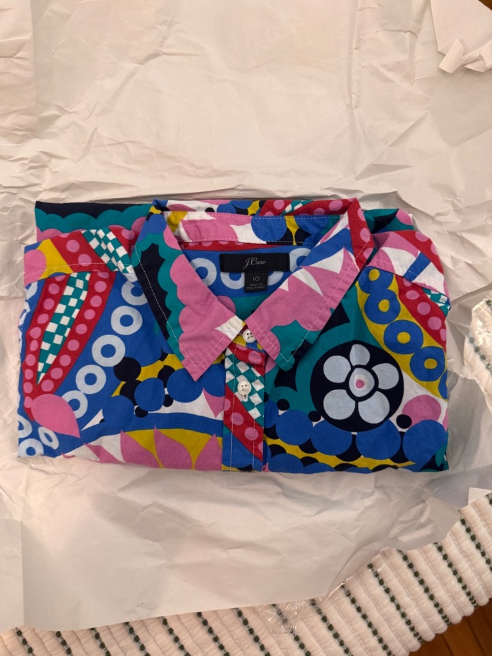 J. Crew Multicolor Patterned Blouse